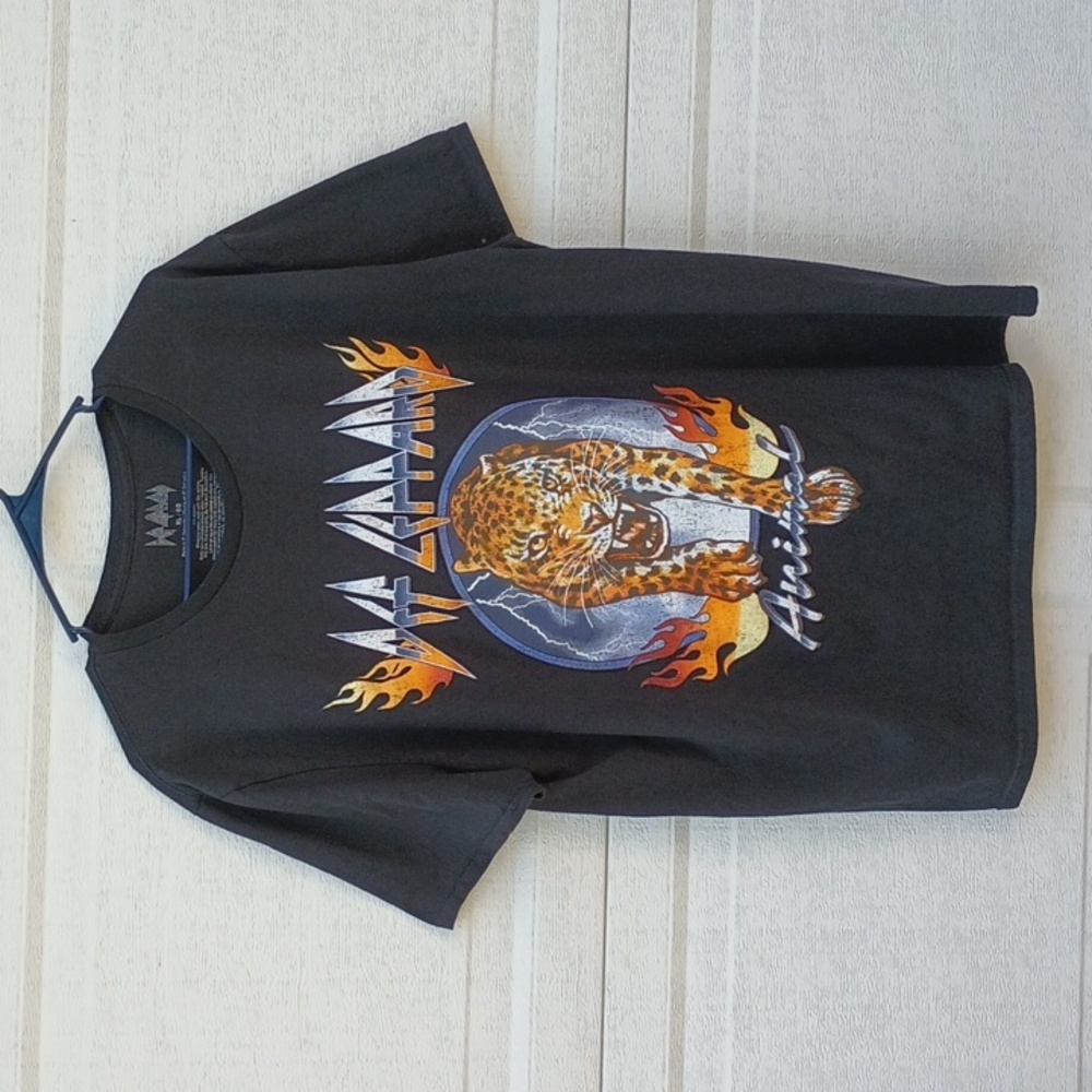 DEF LEPPARD Animal Tour Black Cotton T-shirt Sz XL